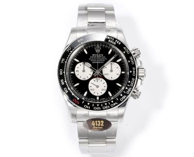Rolex Daytona 904L Steel 40mm 4131 Movement Ceramic Bezel Black Face Watch